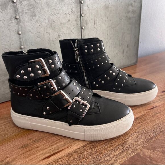 J/Slides NYC Studded High-Top Sneakers - Size 6 - Picture 3 of 10